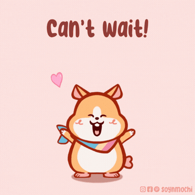 A Cartoon Of A Dog With The Words " Can 'T Wait " On The Bottom GIF