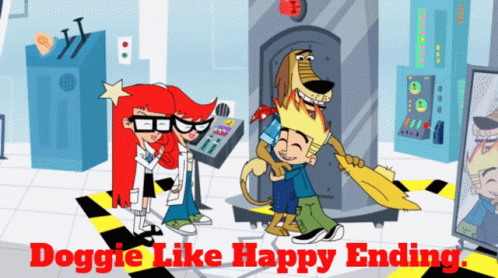 A Cartoon Of A Doggie Like Happy Ending GIF