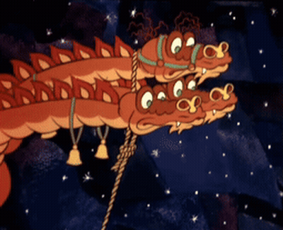 A Cartoon Of A Dragon Flying Through The Air GIF