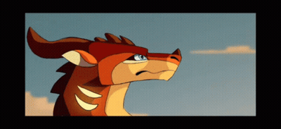 A Cartoon Of A Dragon With Blue Eyes GIF