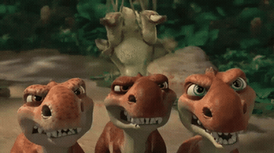 A Cartoon Of A Dragon With The Words " Hal Score One For The Sloth " Below It GIF