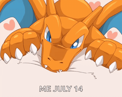 A Cartoon Of A Dragon With The Words Me July 14 On The Bottom GIF