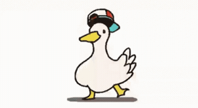 A Cartoon Of A Duck Wearing A Hat And Sunglasses . GIF
