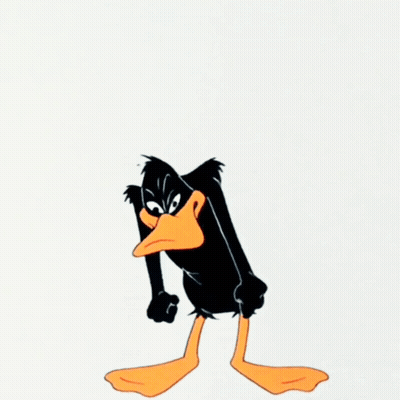 A Cartoon Of A Duck With Its Arms And Legs Spread Out GIF