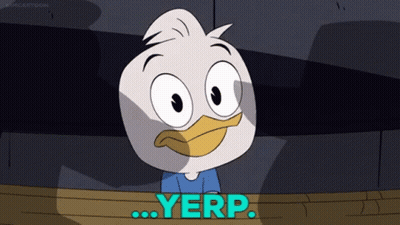 A Cartoon Of A Duck With The Word Yerp Written Below It GIF