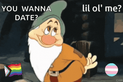A Cartoon Of A Dwarf With The Words You Wanna Date GIF
