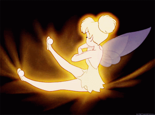 A Cartoon Of A Fairy With The Word Vintagegal On The Bottom Right GIF