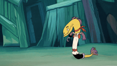 A Cartoon Of A Fish With The Letter C On It GIF