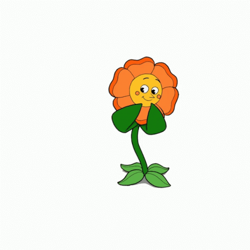 A Cartoon Of A Flower With A Long Tongue GIF