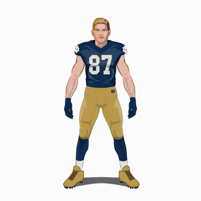 A Cartoon Of A Football Player Wearing A Jersey With The Number 87 On It GIF