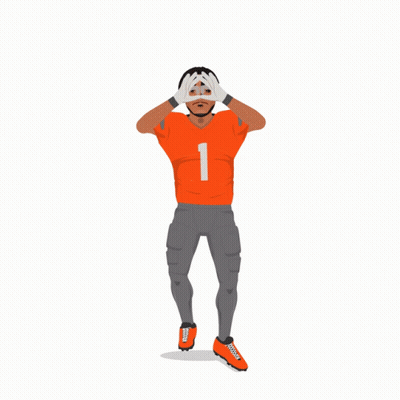 A Cartoon Of A Football Player With The Number 1 On His Shirt GIF