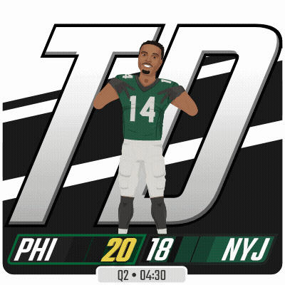 A Cartoon Of A Football Player With The Number 14 On His Jersey GIF