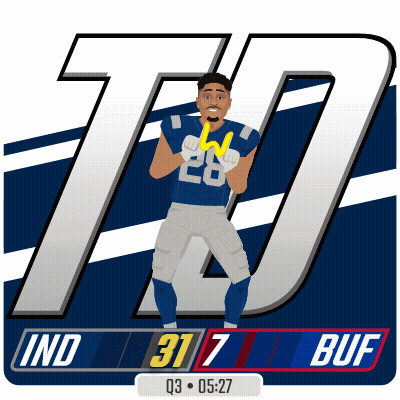 A Cartoon Of A Football Player With The Number 28 On His Shirt GIF