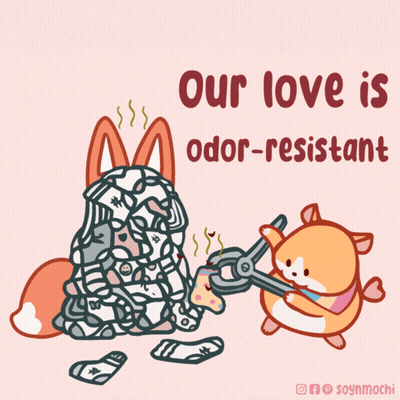 A Cartoon Of A Fox And A Hamster With The Caption Our Love Is Odor-Resistant GIF