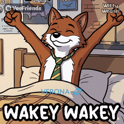 A Cartoon Of A Fox In A Bed With The Words Wakey Wakey GIF