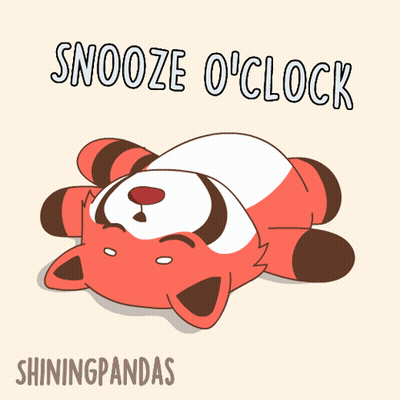 A Cartoon Of A Fox Laying Down With The Words Snooze O 'Clock Shiningpandas Below It GIF