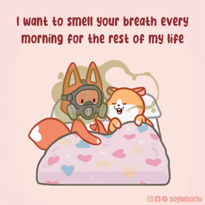A Cartoon Of A Fox Wearing A Gas Mask And A Dog Laying On A Bed GIF