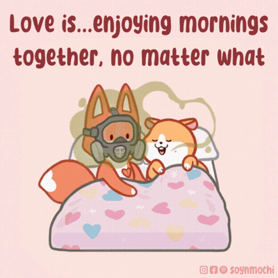 A Cartoon Of A Fox Wearing A Gas Mask Laying On A Bed GIF