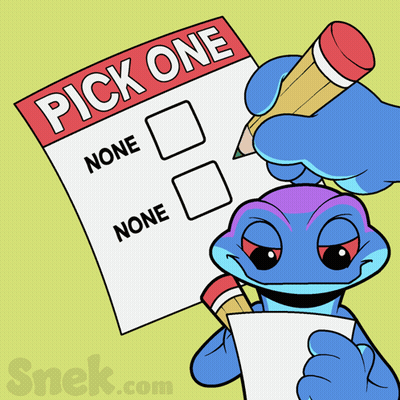 A Cartoon Of A Frog Filling Out A Pick One Form With A Pencil GIF