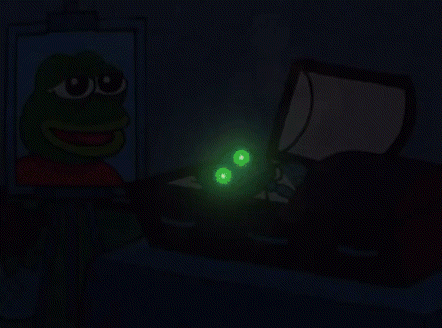 A Cartoon Of A Frog Sitting Next To A Coffin GIF