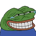 A Cartoon Of A Frog With A Big Smile And Tears Coming Out Of His Eyes . Sticker