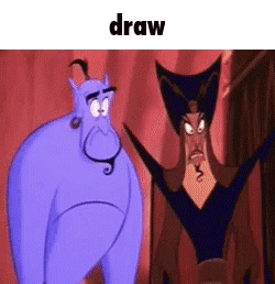 A Cartoon Of A Genie Standing Next To A Cartoon Character . GIF
