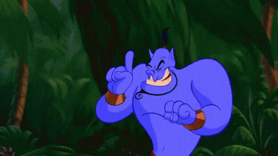 A Cartoon Of A Genie With The Words Well I Feel Sheepish Above Him GIF