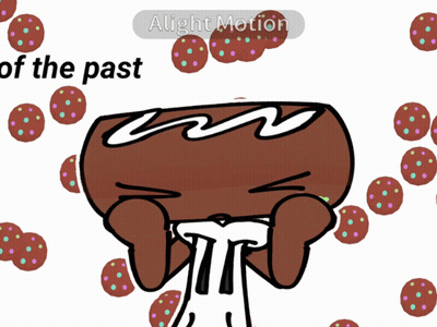 A Cartoon Of A Gingerbread Man With The Words Of The Past On The Bottom Right GIF