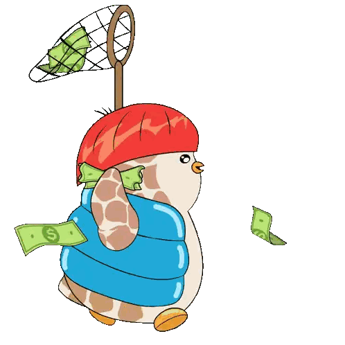 A Cartoon Of A Giraffe Carrying Money And A Net With A Dollar Sign On It Sticker