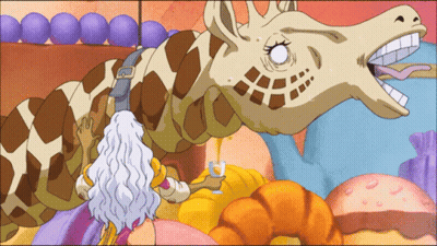 A Cartoon Of A Giraffe With A Woman Holding A Glass GIF