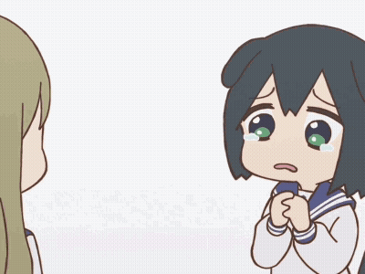 A Cartoon Of A Girl Crying With A Tear Coming Out Of Her Eye GIF