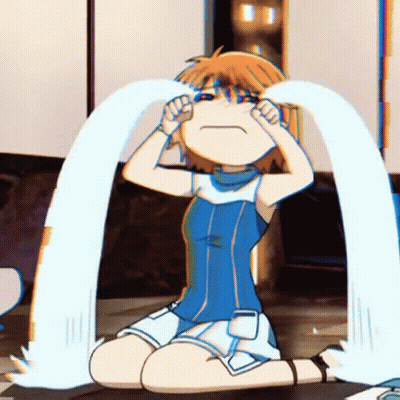 A Cartoon Of A Girl Crying With Tears Pouring Out Of Her Eyes GIF