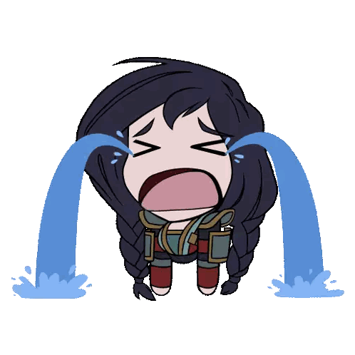 A Cartoon Of A Girl Crying With Water Coming Out Of Her Mouth Sticker