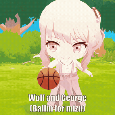 A Cartoon Of A Girl Holding A Basketball Says Wolf And George GIF