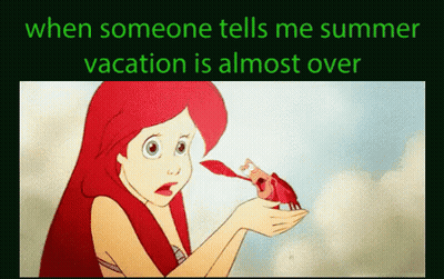 A Cartoon Of A Girl Holding A Crab With The Caption When Someone Tells Me Summer GIF