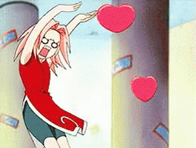 A Cartoon Of A Girl Holding A Heart In Her Hand . GIF