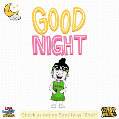 a cartoon of a girl holding a heart with the words good night written above her