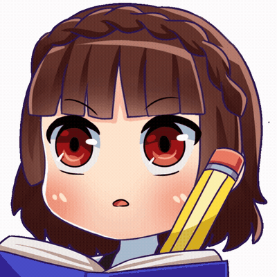 A Cartoon Of A Girl Holding A Pencil And A Book GIF