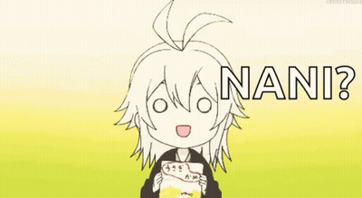 A Cartoon Of A Girl Holding A Piece Of Paper With The Word Nani On It GIF