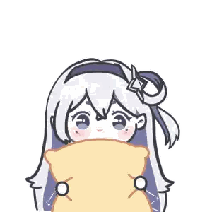 A Cartoon Of A Girl Holding A Yellow Pillow Sticker