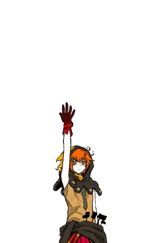 A Cartoon Of A Girl Holding Up Her Hand In Front Of A Box That Says ' 666 ' On It Sticker