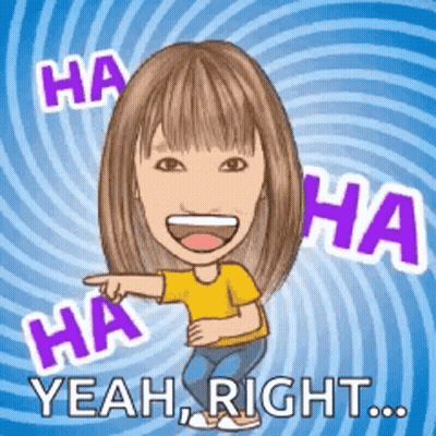 A Cartoon Of A Girl Laughing And Pointing At Something GIF