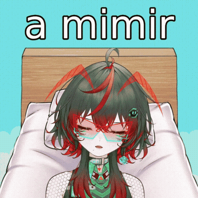 A Cartoon Of A Girl Laying In A Bed With The Words A Mimir Above Her GIF