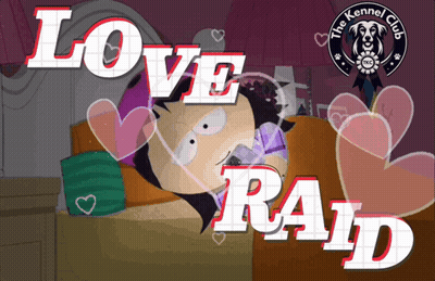 A Cartoon Of A Girl Laying On A Bed With The Words Love Raid Written Above Her GIF