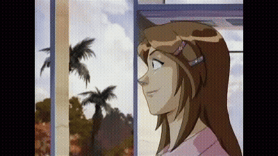 A Cartoon Of A Girl Looking Out A Window GIF