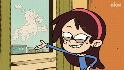 A Cartoon Of A Girl Looking Out A Window With The Nick Logo On The Bottom Right GIF