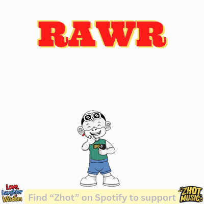 A Cartoon Of A Girl Sitting At A Desk With A Laptop And The Word Rawr On The Top GIF