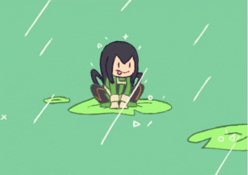 A Cartoon Of A Girl Sitting On A Lily Pad In The Water GIF