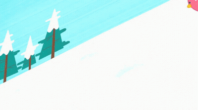 A Cartoon Of A Girl Sledding Down A Snowy Hill With The Words Weeeeeeeee Below GIF