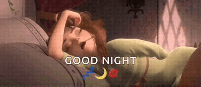 A Cartoon Of A Girl Sleeping With The Words Good Night Written Above Her GIF